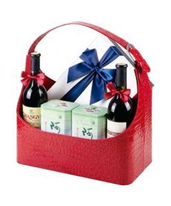 porta licorera en biocuero-cuero-cuerina-vino-pisco-licor-champaña-navidad-regalos corporativos
