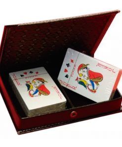 porta naipes en biocuero-cuero-cuerina-casino-cartas-poker-joker-juego de mesa